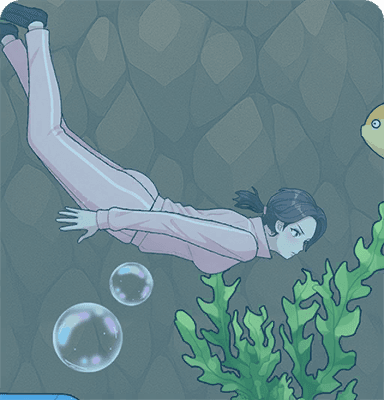 Help Anna catch her breath underwater