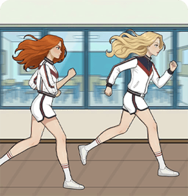 Help Riley beat Claire in the race
