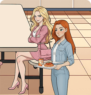 Help Claire block Riley from finding a seat