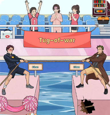 Tricky Story 1 Level 16 Help Ethan win the tug-of-war solution screenshot